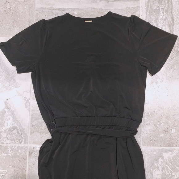 Michael Kors Wide Leg Jumpsuit Belted V-Neck Stretch Black Size L NWT $135.00 - Picture 8 of 13